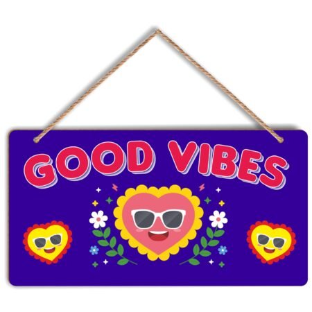 ATTRACTSO - Artistic Multicolor Wooden Wall Hanging, 12"x6", Rustic Style, Easy Mount, Set of 1