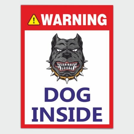 ATTRACTSO - Waring Dog Inside Sign/Safety Sign/Security Sign Self - Adhesive Vinyl Signage Sticker For Home, Gate, Restaurant, Offices, Clinics, Garden (8 pc) Size(9x12inch)