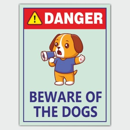 ATTRACTSO - Danger Beware of the Dog Sign/Safety Sign/Security Sign Self - Adhesive Vinyl Signage Sticker For Home, Gate, Restaurant, Offices, Clinics, Garden (10 pc) Size(9x12inch)