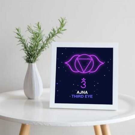 ATTRACTSO - Ajna Chakra paintings Wooden Wall Frames With PVC Decorative item for Living room Bedroom Office Decor Modern Artwork Painting Wall Mount Hanging Set of 1 (9"X9" Inch)