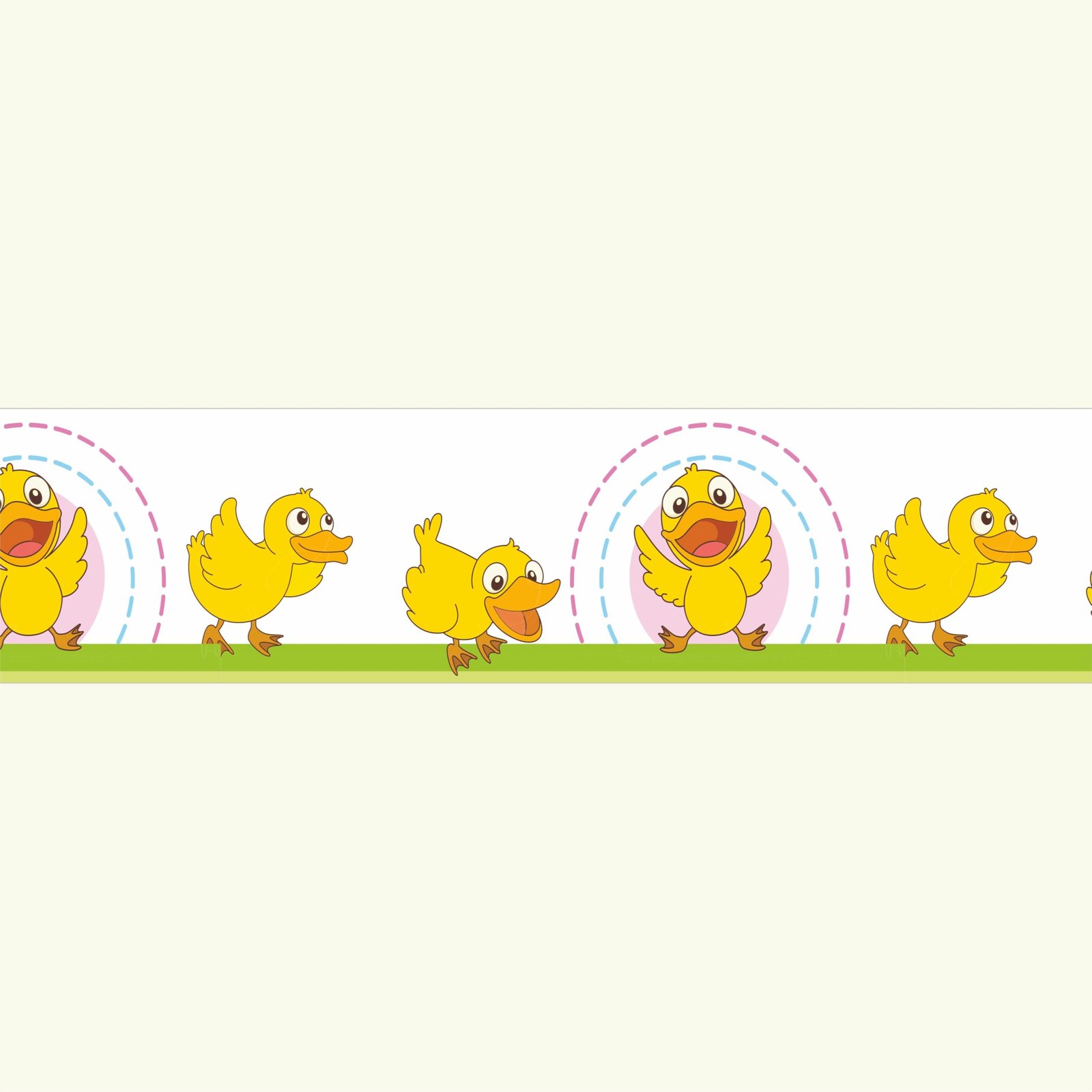 Duck Design Wall Border Sticker Waterproof Peel and Stick - 6 in X 10 Feet Self-Adhesive Durable Border Roll for Kids Room Wall, Home Decoration (Design-5)