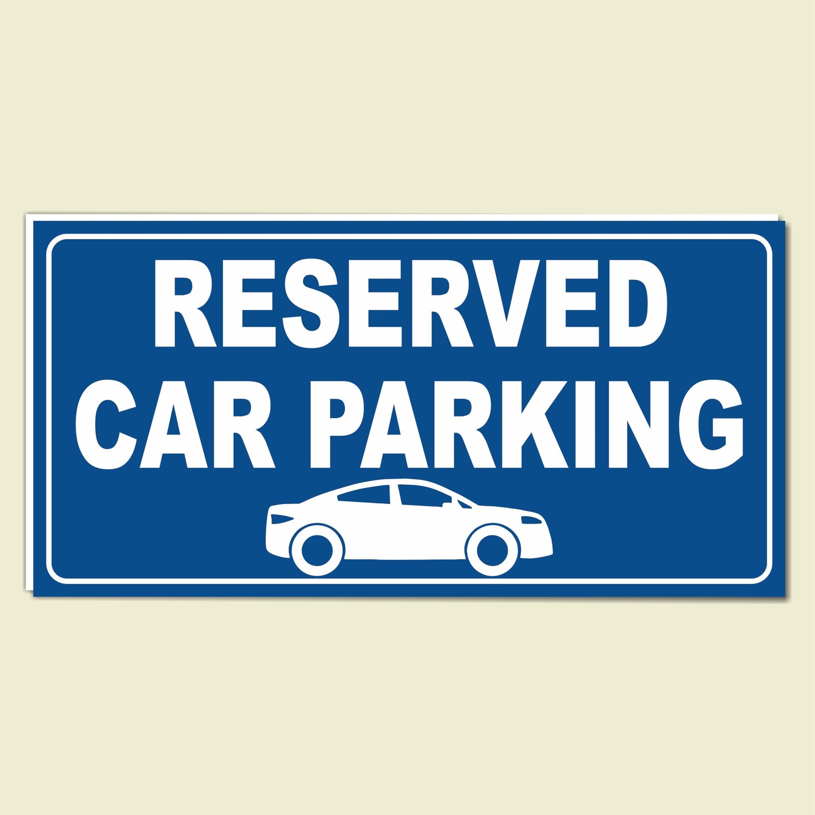 Reserved Car Parking Sign for use office, Hospital, Company, industry, hotels, Entrance Self - Adhesive Vinyl Signage Sticker with 5 mm sunbaord Size(12"x6"inch) (1pc Blue)