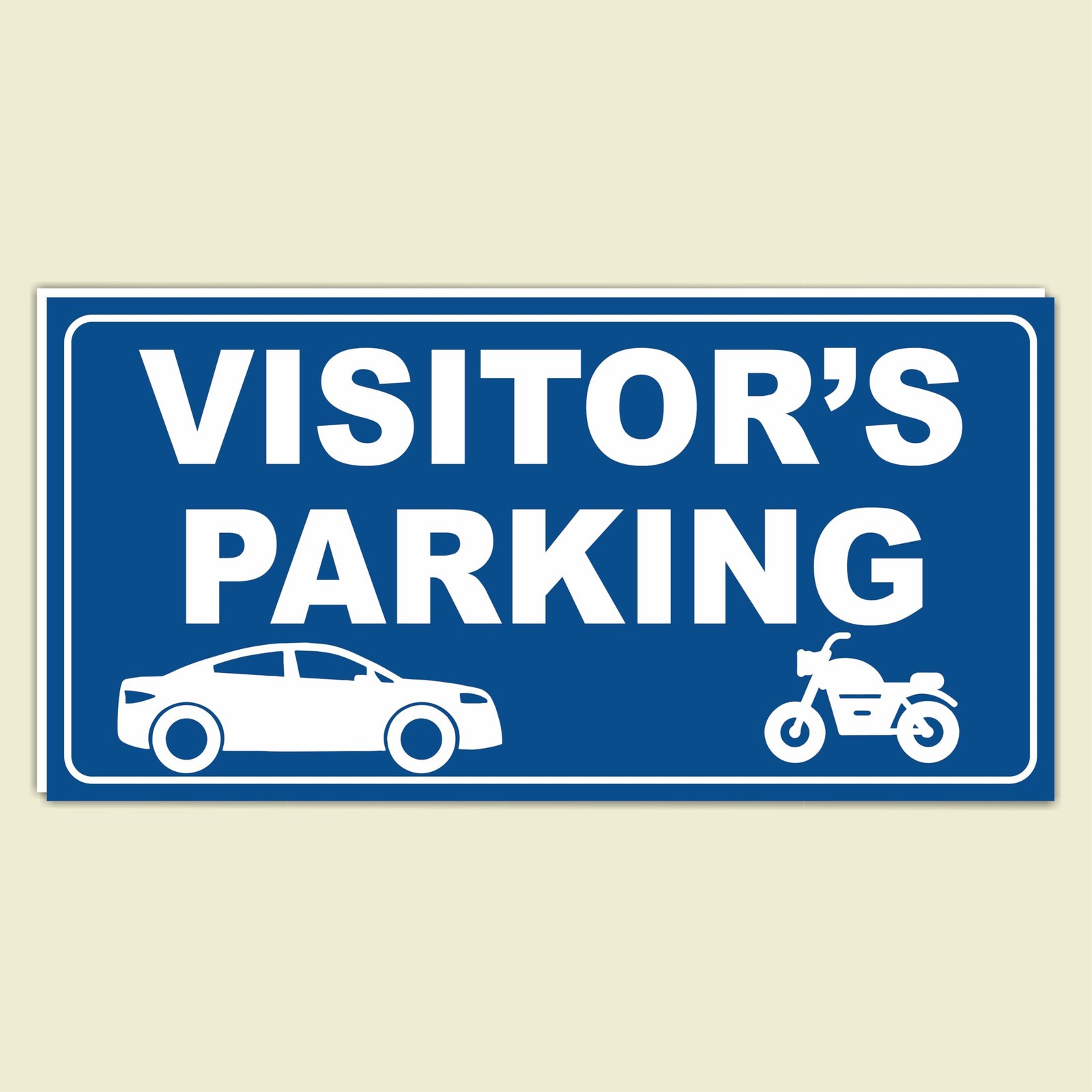 Visitor's Parking Sign for use office, Hospital, Company, industry, hotels, Entrance Self - Adhesive Vinyl Signage Sticker with 5 mm sunbaord Size(12"x6"inch) (1pc Blue)