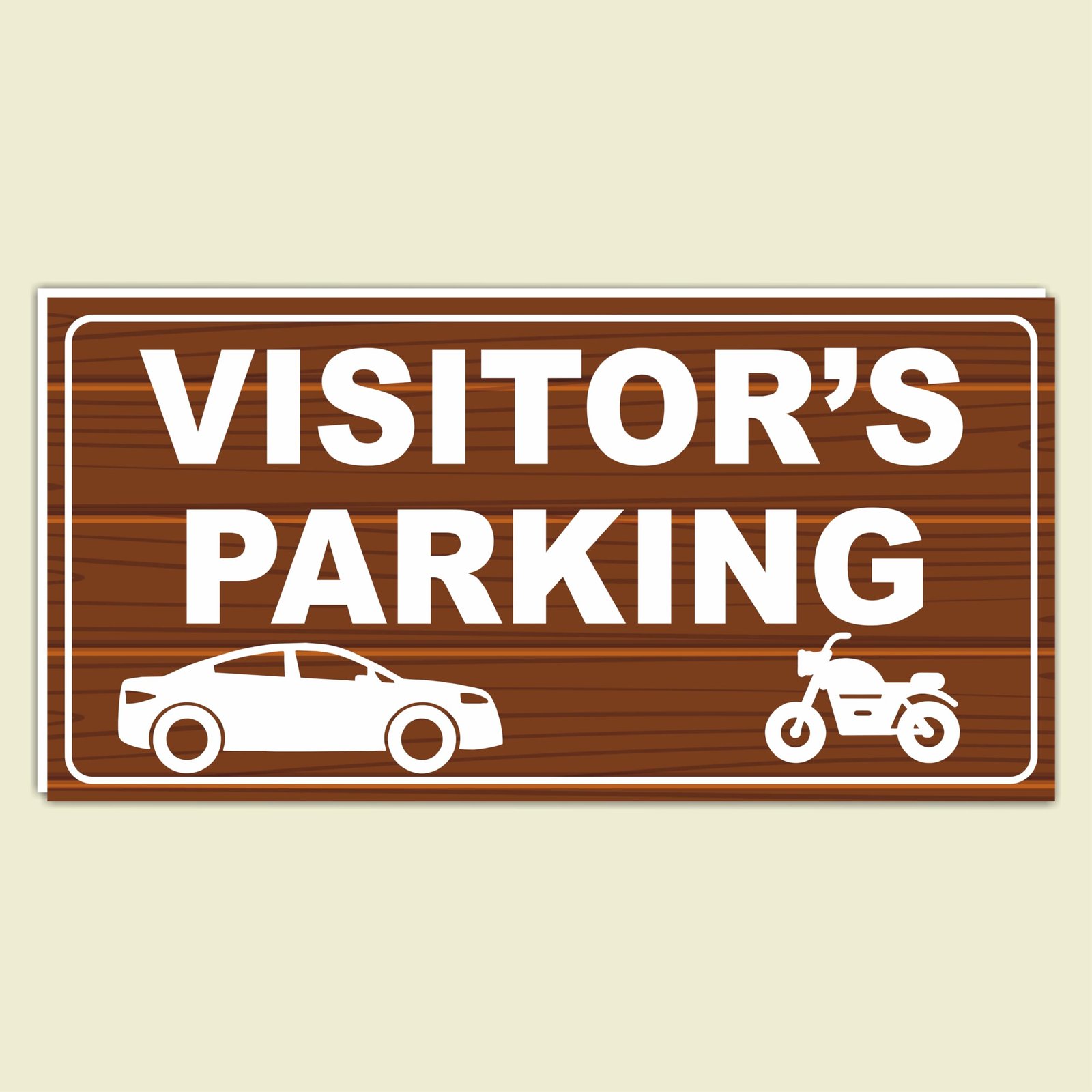 Visitor's Parking Sign for use office, Hospital, Company, industry, hotels, Entrance Self - Adhesive Vinyl Signage Sticker with 5 mm sunbaord Size(12"x6"inch) (1pc Brown)