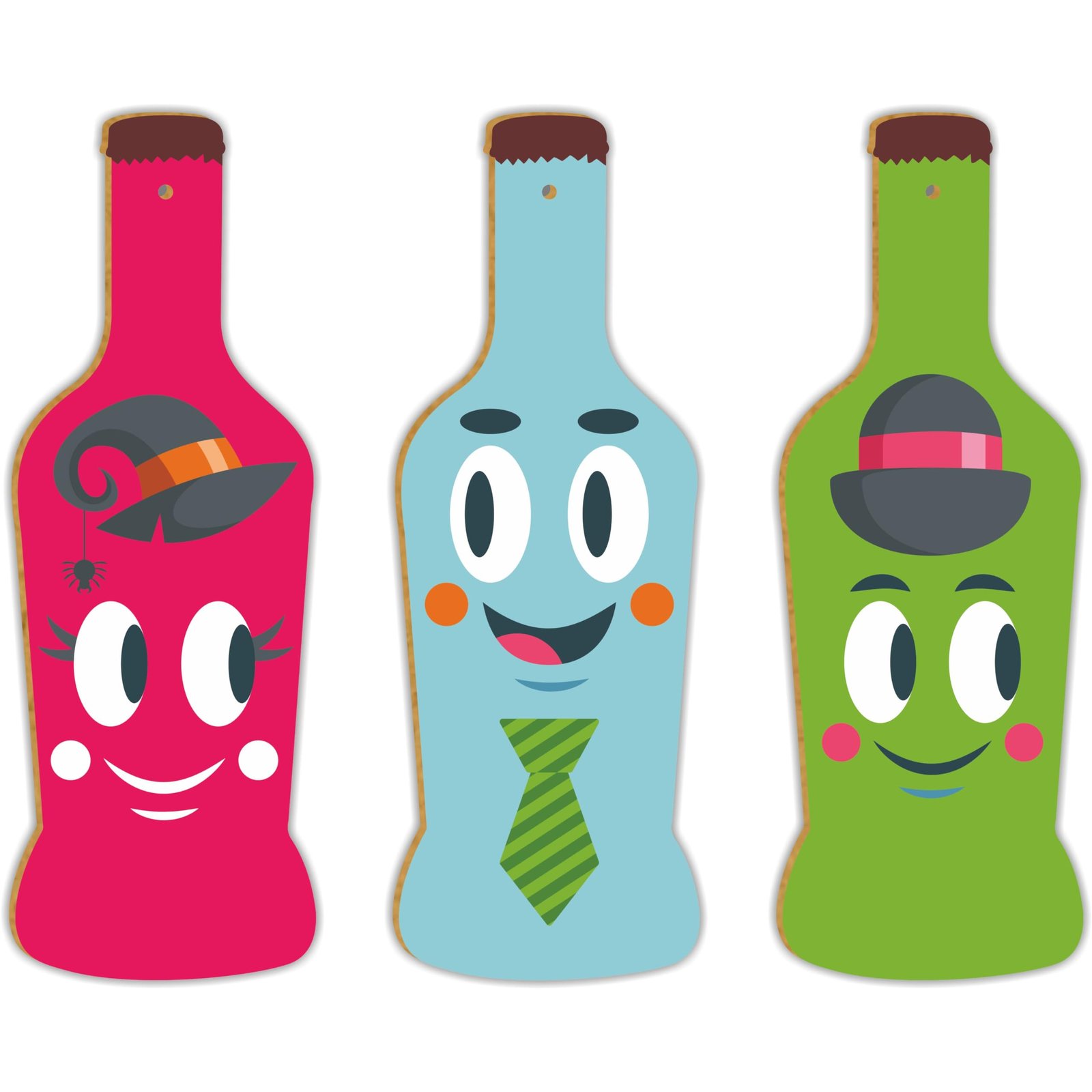 Bottle Design Artworks Home Decor Items for Office | Wall hangings for Home Decoration | Door Hanging Wooden Wall Hanging Decor (Set of 3) _Size- 4"x11.5"inch (Design 1)