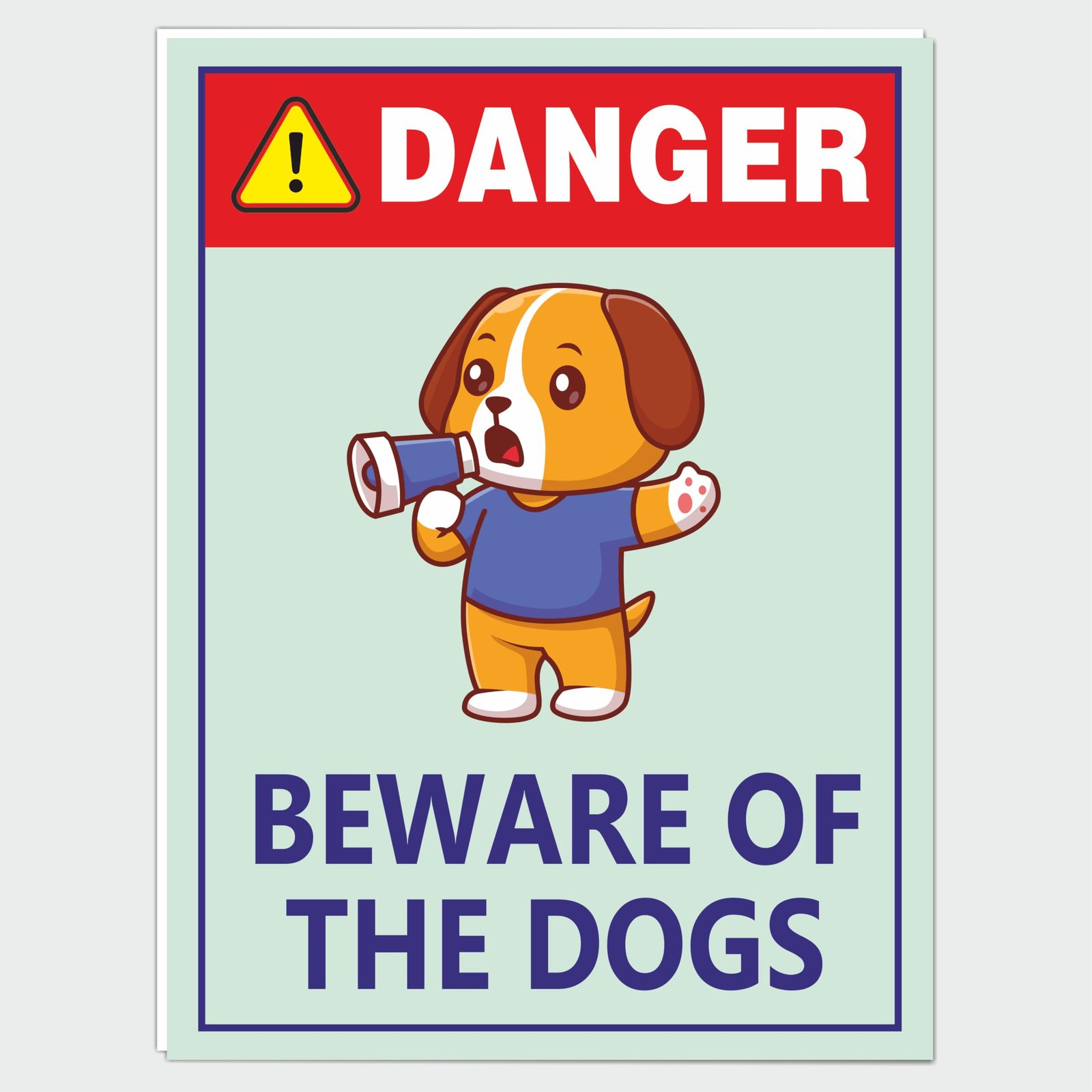 Danger Beware of the Dog Sign/Safety Sign/Security Sign Self - Adhesive Vinyl 5mm Sunbaord Sticker For Home, Gate, Restaurant, Offices, Clinics, Garden (1 pc) Size(9x12inch)