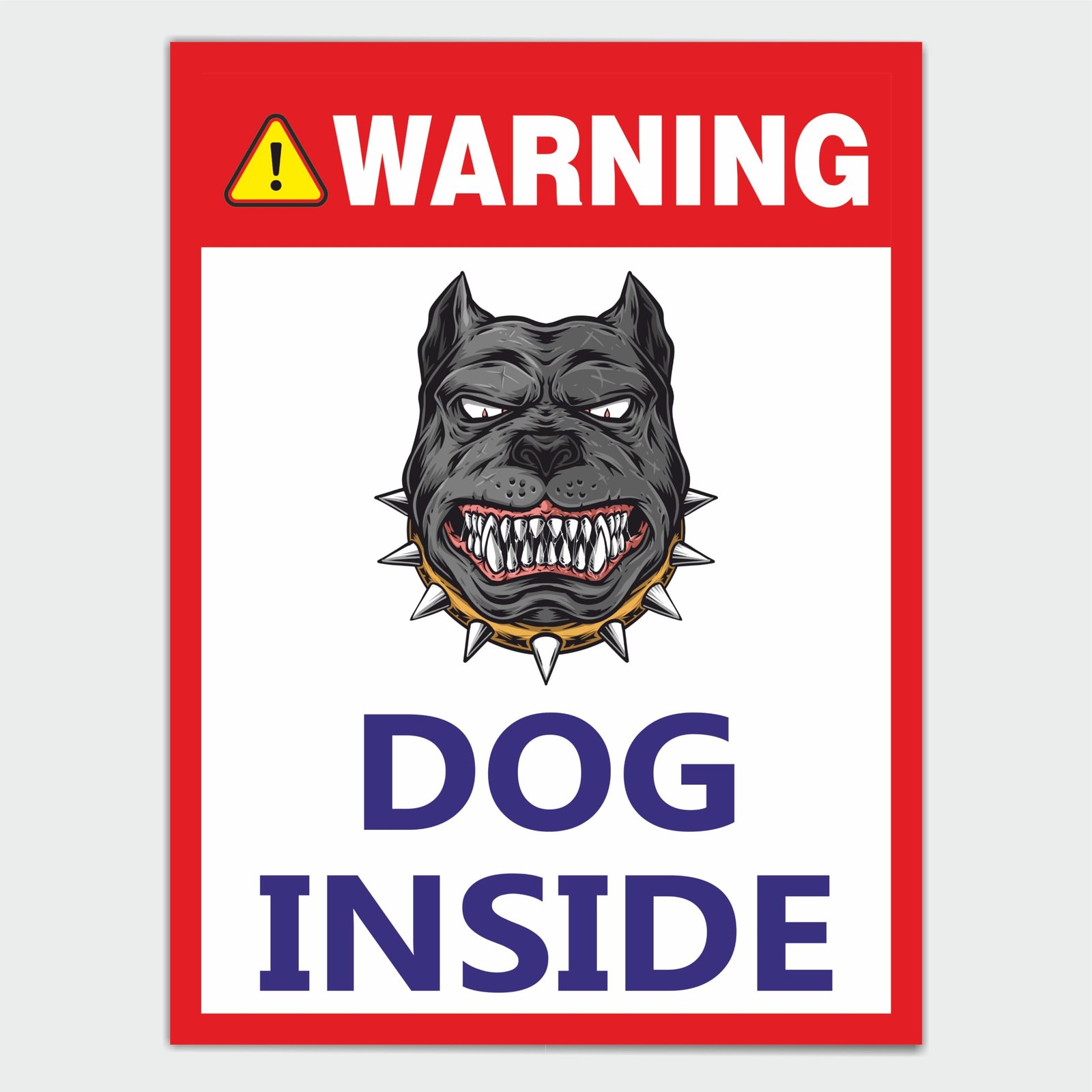 Waring Dog Inside Sign/Safety Sign/Security Sign Self - Adhesive Vinyl Signage Sticker For Home, Gate, Restaurant, Offices, Clinics, Garden (1 pc) Size(9x12inch)