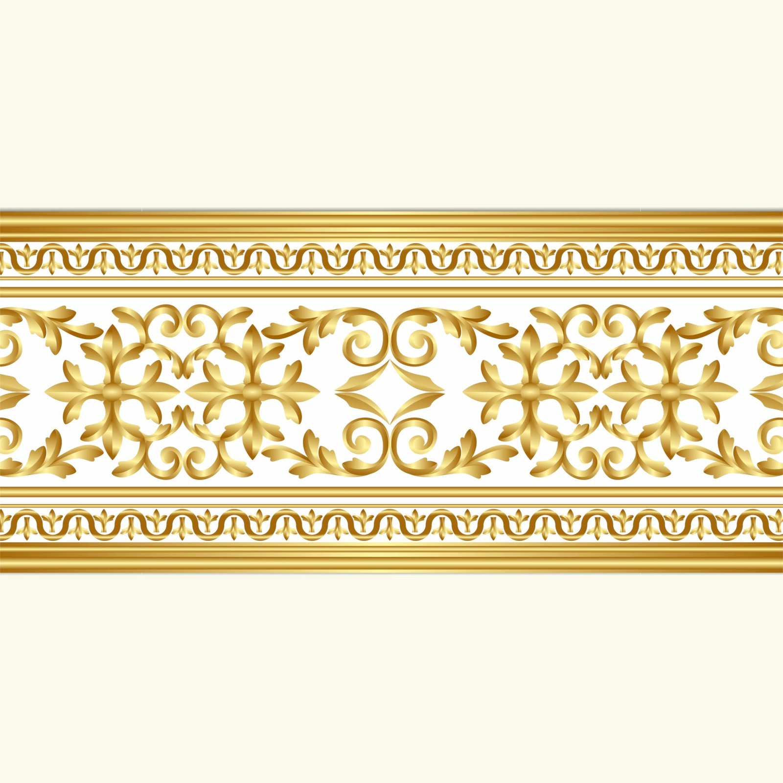 Golden Border Design Wall Border Sticker Waterproof Peel and Stick - 6 in X 10 Feet Self-Adhesive Durable Border Roll for Bathroom, Kitchen, Counter, Wall, Home Decoration (Design-2)