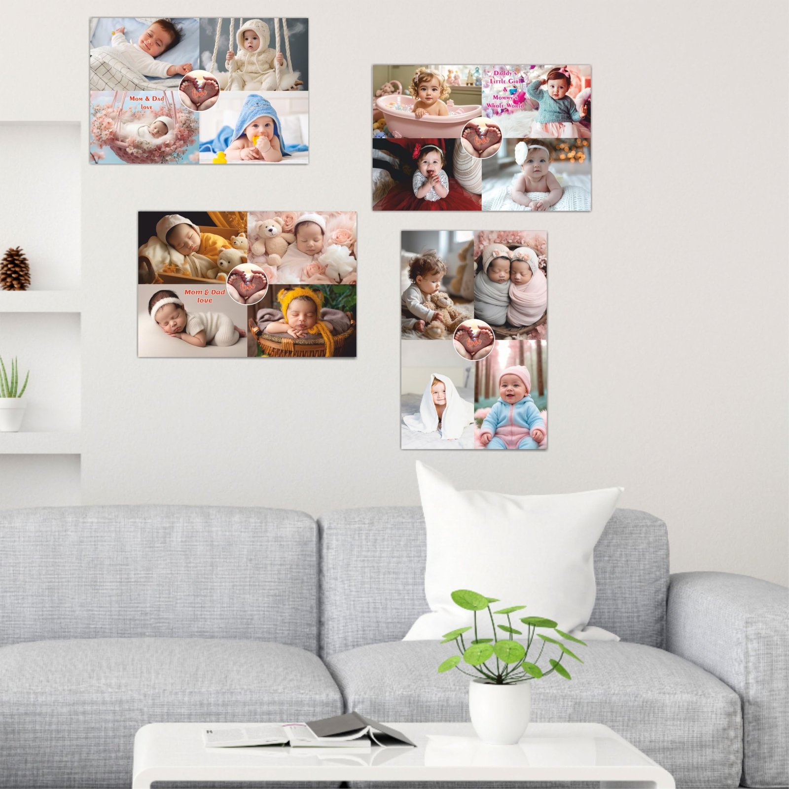 Cute Baby Wall Poster | Poster for Women, Mothers | Hospitals l Room Decor l Baby Shower Wall Poster for Decor, Size- 12 x 18 Inch l Set of 4 (Design-5)