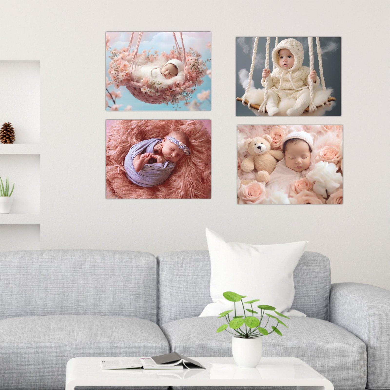 Cute Baby Wall Posters | Poster for Women, Mothers | Hospitals l Room Decor l Baby Shower Wall Posters for Decor, Size- 12 x 9 Inch l Set of 4 (Design-2)