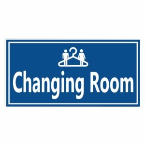 ATTRACTSO - Changing Room Sign for use office, Hospital, Company, industry, hotels, Entrance Self - Adhesive Vinyl Signage Sticker with 5 mm sunbaord Size(12"x6"inch) (1pc Blue)