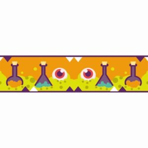 ATTRACTSO -Hallowin Theme Design Wall Border Peel & Stick 10 feet x 6 inch | for Home Decor, Tiles, Kitchen, Door Entrance, Floor Decoration - Vinyl matt Finish Laminated Sticker Roll (Design-2)