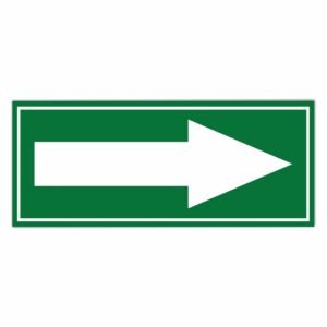 ATTRACTSO- Green Arrow Self Adhesive Vinyl Matt Finish Signage Sticker Use Industrial Use | Office | Business (Pack of 1) Size - 8"x5" Inch