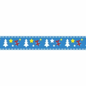ATTRACTSO-Christmas Tree and Gift Box Border wallpaper Peel & Stick 10 feet x4 inch Viynl Self Adhesive| Blue Festive Wall Art | Holiday Party and Home D?cor