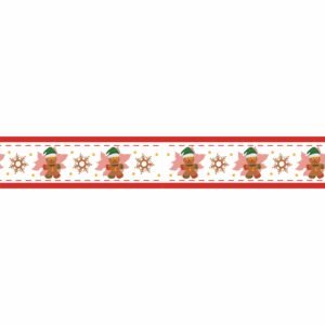 ATTRACTSO-Gingerbread Man Christmas Border wallpaper Peel & Stick 10 feet x4 inch Viynl Self Adhesive| Cute Festive Wall Decoration | Holiday Home and Party D?cor