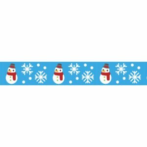 ATTRACTSO-Snowman Winter Wonderland Border wallpaper Peel & Stick 10 feet x4 inch Viynl Self Adhesive| Blue Snowflake Wall Decoration | Christmas Party and Home D?cor