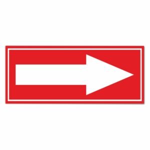 ATTRACTSO- Red Arrow Self Adhesive Vinyl Matt Finish Signage Sticker Use Industrial Use | Office | Business (Pack of 1) Size - 8"x5" Inch