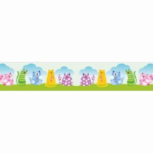ATTRACTSO -Animal Cartoon Character Wall Border Peel & Stick 10 feet x 6 inch | for Home Decor, Tiles, Kitchen, Door Entrance, Floor Decoration - Vinyl matt Finish Laminated Sticker Roll (Design-4)