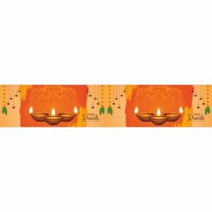 ATTRACTSO - Diwali Wall Border Peel & Stick 10 Feet x 4 Inch | Waterproof Vinyl Sticker Roll for Diwali Decoration, Tiles, Kitchen, Door Entrance, Floor Decoration(Design-1)