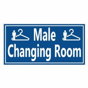 ATTRACTSO - Male Changing Room Sign for use office, Hospital, Company, industry, hotels, Entrance Self - Adhesive Vinyl Signage Sticker with 5 mm sunbaord Size(12"x6"inch) (1pc Blue)