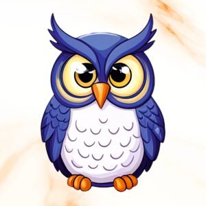 Cartoon Owl Wall Sticker | 12 x 16 Inch Transparent Vinyl | Waterproof Peel and Stick for Kids Room Bedroom Nursery Play Area