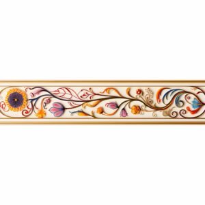 ATTRACTSO - 3D Wall Borders Floral Wall Border Peel & Stick 10 feet x 6 inch | Vinyl Waterproof Sticker for Home Decor Tiles Kitchen Walls Door Floor Decoration (Design 3)