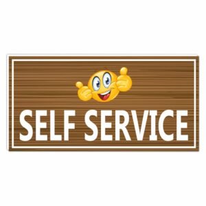 ATTRACTSO - Self Service Sign for use office, Hospital, Company, industry, hotels, Entrance Self - Adhesive Vinyl Signage Sticker with 5 mm sunbaord Size(12"x6"inch) (1pc Brown)