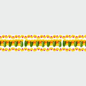 ATTRACTSO - Diwali Flower Wall Border Peel & Stick 10 Feet x 6 Inch | Waterproof Vinyl Sticker Roll for Diwali Decoration, Tiles, Kitchen, Door Entrance, Floor Decoration (Design-2)