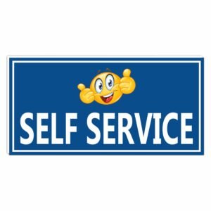 ATTRACTSO - Self Service Sign for use office, Hospital, Company, industry, hotels, Entrance Self - Adhesive Vinyl Signage Sticker with 5 mm sunbaord Size(12"x6"inch) (1pc Blue)
