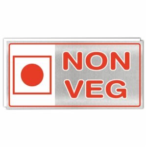 ATTRACTSO - Non Veg Vinyl With 5mm Sunboard Signage Board Stickers | Glass Door, Wooden Door | Sign board for Door | Signage for Offices (Size- 12x6 Inch) (Pack of 1)