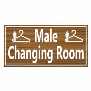 ATTRACTSO - Male Changing Room Sign for use office, Hospital, Company, industry, hotels, Entrance Self - Adhesive Vinyl Signage Sticker with 5 mm sunbaord Size(12"x6"inch) (1pc Dark Brown)