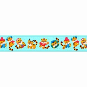 ATTRACTSO -Animal Cartoon Character Wall Border Peel & Stick 10 feet x 6 inch | for Home Decor, Tiles, Kitchen, Door Entrance, Floor Decoration - Vinyl matt Finish Laminated Sticker Roll (Design-2)