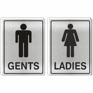 ATTRACTSO - Gents & Ladies Vinyl With 5mm Sunboard Signage Board Stickers | Glass Door, Wooden Door | Ladies and Gents Signage for Offices (Size- 6x8 Inch) (Pack of 1)