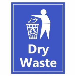 ATTRACTSO - Dry Waste Adhesive Vinyl Signage Sticker For Office l Home l Clinic l Hotels (Size -6x8 Inch, Colour- Blue) Pack of 4