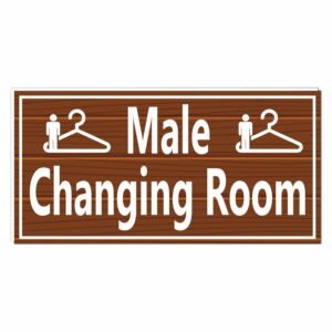ATTRACTSO - Male Changing Room Sign for use office, Hospital, Company, industry, hotels, Entrance Self - Adhesive Vinyl Signage Sticker with 5 mm sunbaord Size(12"x6"inch) (1pc Brown)