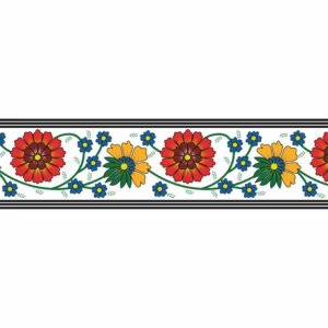 ATTRACTSO - Flower Classic Floral Wall Border Peel & Stick 10 feet x 6 inch | Waterproof Vinyl Sticker Roll for Kitchen Tiles Room Wall Decor Door Edges (Design 3)