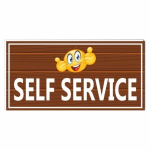 ATTRACTSO - Self Service Sign for use office, Hospital, Company, industry, hotels, Entrance Self - Adhesive Vinyl Signage Sticker with 5 mm sunbaord Size(12"x6"inch) (1pc Dark Brown)