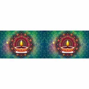 ATTRACTSO - Diwali Diya Wall Border Peel & Stick 10 Feet x 6 Inch | Waterproof Vinyl Sticker Roll for Diwali Decoration, Tiles, Kitchen, Door Entrance, Floor Decoration(Design-5)