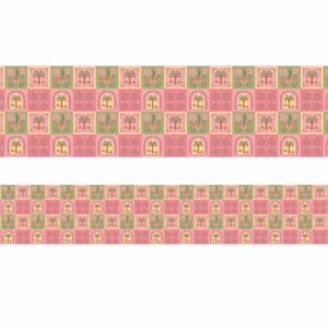 ATTRACTSO Floral Tile Pattern Wall Border |10feet x 6inch Self Adhesive Vinyl | Peel and Stick Decorative Border for Living Room Bedroom Kids Room Home D?cor(Design-04)