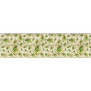ATTRACTSO - Traditional Mughal Peacock Theme Wall Border Peel & Sticker 10 feet x 6 inch l for Home, Office, Kitchen Decor Self Adhesive Vinyl Matte Finish with Laminated Decal roll (Desgin - 8)