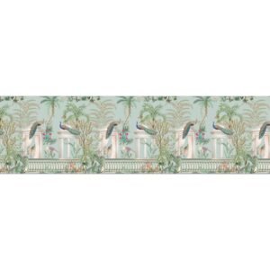 ATTRACTSO - Traditional Mughal Peacock Theme Wall Border Peel & Sticker 10 feet x 6 inch l for Home, Office, Kitchen Decor Self Adhesive Vinyl Matte Finish with Laminated Decal roll (Desgin - 6)