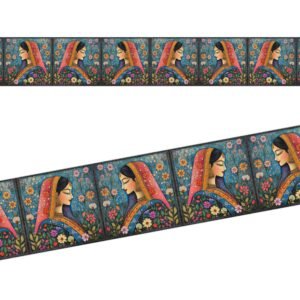 ATTRACTSO - Traditional Village Girls Theme Wall Border Peel & Sticker 10 feet x 6 inch l for Home, Office, Kitchen Decor Self Adhesive Vinyl Matte Finish with Laminated Decal roll (Design-3)