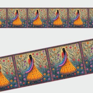 ATTRACTSO - Traditional Village Girls Theme Wall Border Peel & Sticker 10 feet x 6 inch l for Home, Office, Kitchen Decor Self Adhesive Vinyl Matte Finish with Laminated Decal roll (Design-1)