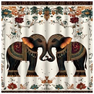 ATTRACTSO - Indian Art Royal Elephant Wall Poster for Living Room |35.5 x 35.5 Inch Vinyl Peel and Stick |Wall Decoration Traditional for Bedroom Hallway Home Decor