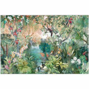 ATTRACTSO-Large Jungle Forest Wall Poster for Kids Room | 3feet x 23.5 Inch Vinyl Poster | Tropical Nature Wallpaper for Living Room Bedroom Office D?cor | HD Botanical Green Landscape(Design 01)
