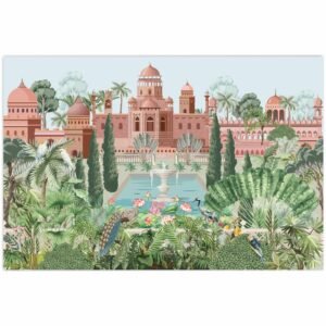 ATTRACTSO-Palace Garden Wall Poster 3feet x 23.5 Inch Royal Architecture Landscape Wallpaper for Home Living Room Bedroom D?cor|HD Botanical Green Landscape(Design 02)