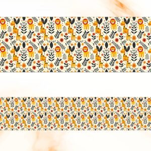 ATTRACTSO - Lion and Giraffe Jungle Safari Wall Border Peel Stick | 10 feet x 6 inch Self Adhesive Vinyl | Waterproof Peel and Stick | for Kids Room Nursery | Kitchen Living Room Bedroom | (Design-01)