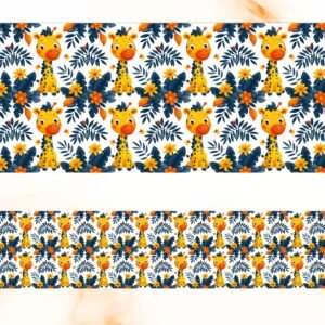 ATTRACTSO - Cute Giraffe Jungle Safari Wall Border Peel Stick | 10 feet x 6 inch Self Adhesive Vinyl | Waterproof Peel and Stick | for Kids Room Nursery | Kitchen Living Room Bedroom | (Design-02)